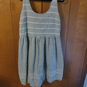 Old navy seersucker blue/white mini dress sz XL